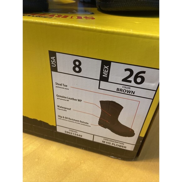 Herman Survivors M H Plower Boots 8 Waterproof Leather Steel Toe Slip Resistance
